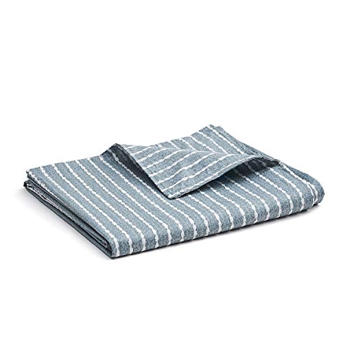 YnM Cotton Duvet Cover for Weighted Blankets (Blue White, 41''x60'')