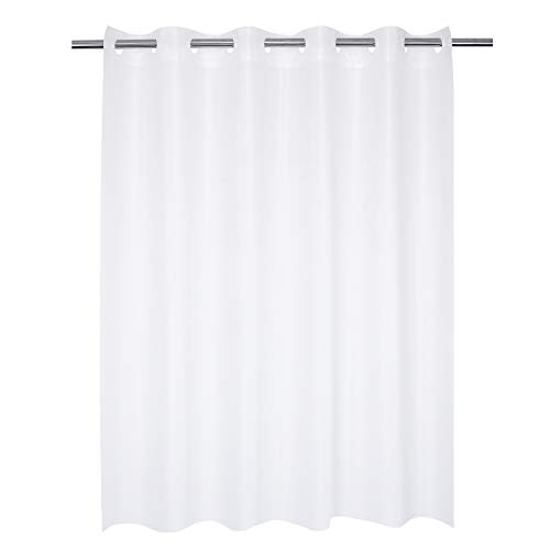 Hotel Grade No Hooks Needed Waterproof Shower Curtain or Liner ,Frost (PEVA, 71" x 74")