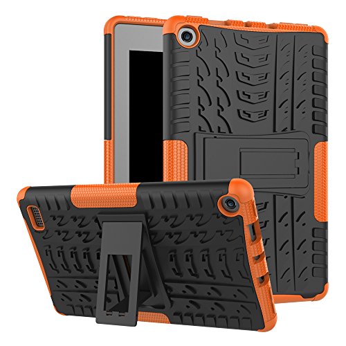 Boskin AMZ F i r e 7 case 2017 Release,Kickstand/Impact Resistant Heavy Duty case for K i n dle F i r e 7 inch 2017 (Orange)