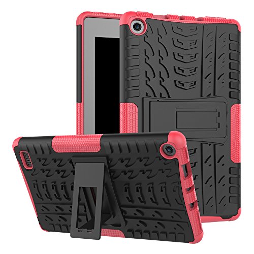 Boskin AMZ F i r e 7 case 2017 Release 7th Generation,Kickstand Impact Resistant Heavy Duty case for K i n d l e F i r e 7 inch 2017 (Rose-Pink)
