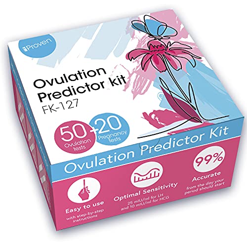 iProven Ovulation Predictor Kit - 50 LH Ovulation Test Strips and 20 HCG Early Response Pregnancy Test Strips for Trying to Conceive -at Home Fertility Tracker Kit (OPK)