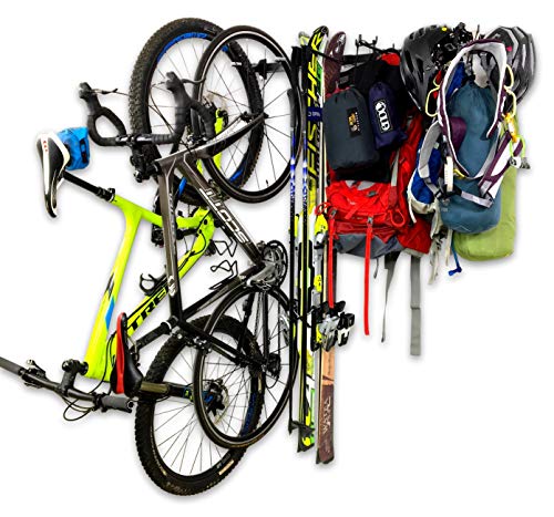 StoreYourBoard Adventure Gear Wall Storage Rack, Holds Bikes, Skis, Camping, Hiking, Climbing Gear, Home and Garage Storage System