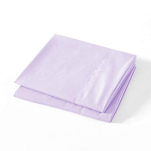 Book Cover Basic Choice Microfiber Pillow Cases, Set of 2 (Lavender, Standard / Queen)