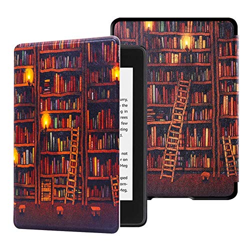 Huasiru Case for Kindle Paperwhite (10th Generation 2018 Release, Model NO. PQ94WIF Only) Cover with Auto Wake/Sleep — Will Not Fit Any Other Generations of Kindle Devices, Library