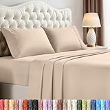 Utopia Bedding Bed Sheet Set - 4 Piece Cal King Bedding - Soft Brushed Microfiber Fabric - Shrinkage and Fade Resistant - Easy Care (Cal King, Beige)