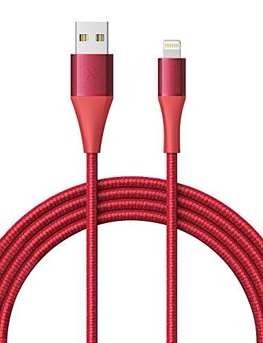 XCENTZ Lightning Cable 3ft, MFi Certified iPhone Charger, Braided Nylon Fast Charging iPhone Cable with Premium Metal Connector for iPhone 11/11 Pro/X/XS/XR/XS Max/8, iPad Mini/Air, Red
