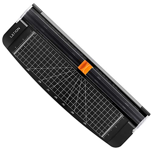 LETION A4 Paper Cutter，Paper Trimmer Guillotine with Automatic Security Safeguard Scrapbooking Tool for Cutting Paper Photographs or Labels Office Home Manual, Black