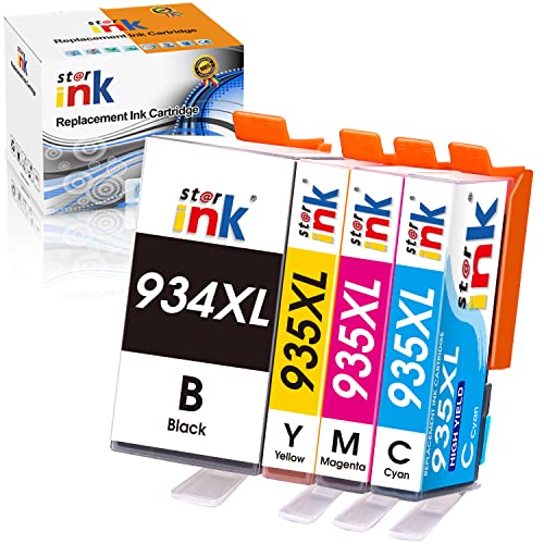 starink Compatble 934XL 935XL Ink Cartridges Replacement for HP 934 935 XL | Work for Officejet Pro 6830 6230 6835 6812 6815 6820 Printer, 4 Pack(Black, Cyan, Magenta, Yellow)