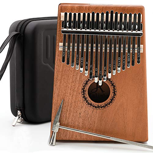 JDR Kalimba Thumb Piano 17 Keys,Portable Finger Piano mbira Instruments with Instruction Book Tune Hammer for Kids and Adults Beginners