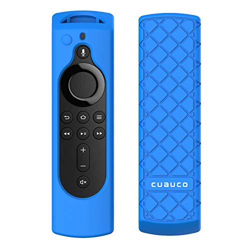 Book Cover Cuauco Protective Silicone Case for Amazon Fire TV Stick 4K Remote Control (Compatible with All-New Alexa Voice Remote),(Anti Slip) Shock Proof Remote Controller Case Skin(Model Year 2019,2020)(Blue)