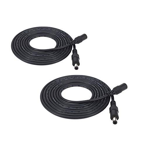 2pcs/Pack 3m/9.84ft Black 5.5mm x 2.5mm DC Plug Extension Cable DC Extension Cable ï¼Œ 5.5mm x 2.5mm Barrel Male Plug Connector