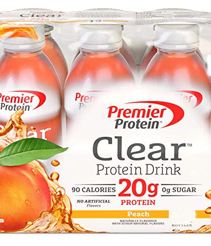 Book Cover Premier Protein Clear Drinks Peach 6 CT 16.9 oz