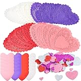 JOYIN 126+ Pcs Valentines Day Craft Gift Set with 100 Heart Doilies, 24 Pcs Foam Doilies and 2 Bags Foam Heart Stickers for Kids, Tableware Decoration, Home Activitie, Kitchen Disposable Table Craft