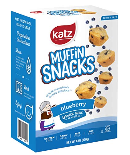 Book Cover Katz Gluten Free Blueberry Muffin Snacks | Dairy Free, Nut Free, Soy Free, Gluten Free | Kosher (1 Pack, 6 Ounce)
