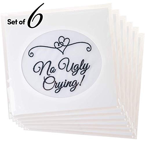 SAY HO UM Fun Wedding Handkerchiefs | Set of 6 | No Ugly Crying Black