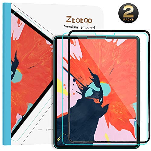 Ztotop Screen Protector for iPad Pro 11-inch 2018 (2 Pack), High Definition/Scratch Resistant/Face ID and Apple Pencil Compatible 9H Tempered Glass Screen Protector for iPad Pro 11 Inch 2018