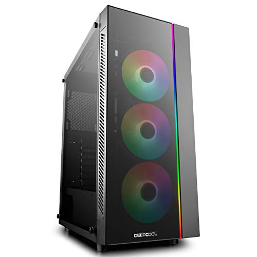 DEEPCOOL MATREXX 55 ADD-RGB 3F Case, E-ATX Supported, Motherboard or Button Control of SYNC of Addressable RGB Devices of Any Brands, 3x120mm ADD-RGB Fans Pre-installed, 4mm Full Sized Tempered Glass