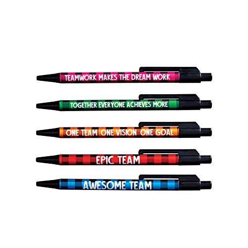 Colorful Motivational Quote Pens - Buffalo Check - Employee Appreciation and Recognition Gifts - 5 Pack