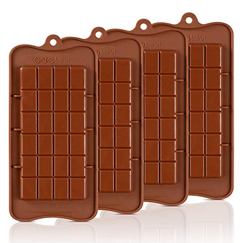 Chocolate Molds Silicone - Candy Molds Break-Apart Silicone Chocolate Molds Protein and Engery Bar Silicone Molds Pack of 4