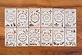 BULLETstencils: Hello Months of The Year Set - 12 Journal Stencils +1 Mystery Stencil! Fun Themes, Words & Borders for Every Month!