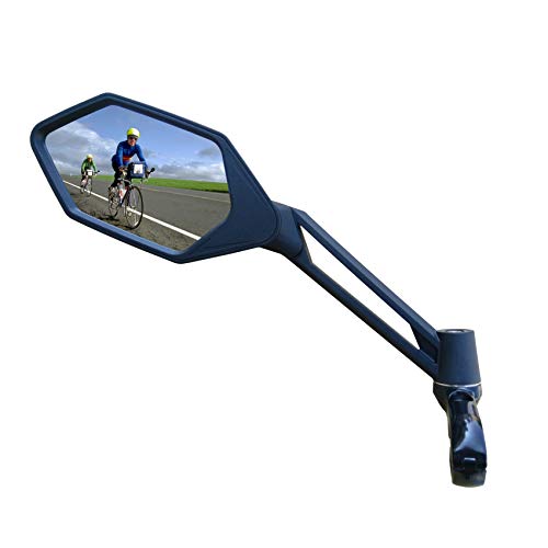 MEACHOW New Scratch Resistant Glass Lens,Handlebar Bike Mirror, Adjustable Safe Rearview Mirror, Bicycle Mirror,ME-005