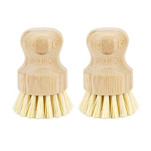 Cleaning Brushes for Cast Iron Skillets Pots Pans Dishes Fruits and Vegetables- 2 Pcs