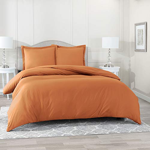Book Cover Nestl Rust (Orange Brown) King Duvet Cover Set â€“ Duvet Cover King Size Duvet Cover â€“ Cooling Duvet Covers Hotel Comforter Cover (Comforter Not Included) â€“ 3 Piece Set with Pillow Shams Soft Easy Care