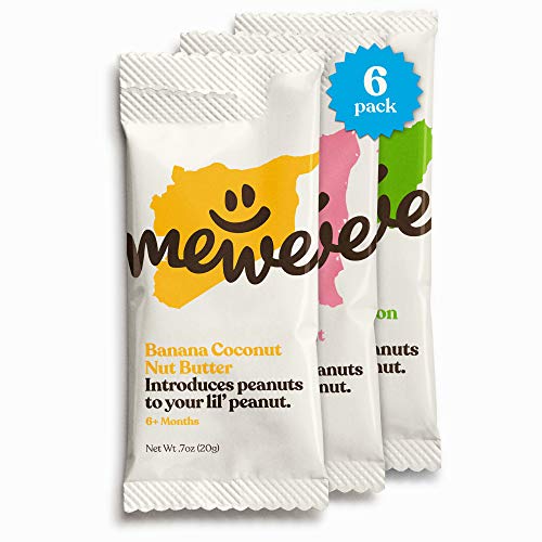 MeWe Baby | Delicious Nut Butter Snacks | Variety Pack | Easy, Yummy Peanut Introduction | Non-GMO, No Added Sugar, Clean Label | 6 Squeeze Packs