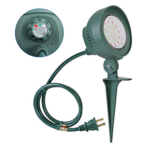 DEWENWILS Outdoor Spotlight with Stake Plug in Light Sensor Timer for Flag, 6W LED Waterproof Color Stake Light with 3ft Cord for Decoration,Yard,Garden,Lawn, UL Listed
