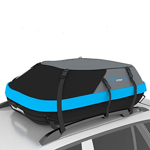 STDY 20 Cubic Feet Rooftop Cargo Top Carrier Bag,Travel Cargo Bag Box Storage Luggage by Waterproof 600-Denier Polyester Material-with Easy to Install Straps-Soft Shell Luggage Rack Bag (20 Cubic)