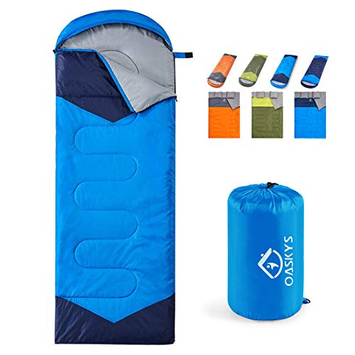 Book Cover oaskys Camping Sleeping Bag - 3 Season Warm & Cool Weather - Summer, Spring, Fall, Lightweight, Waterproof for Adults & Kids - Camping Gear Equipment, Traveling, and Outdoors