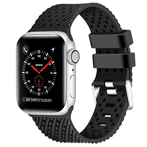 Lwsengme Compatible with Apple Watch Band 38mm 42mm 40mm 44mm Multi-Colors Rubber Replacement Sport Wristbands for iwatch Series 5/4/3/2/1(S/M M/L)