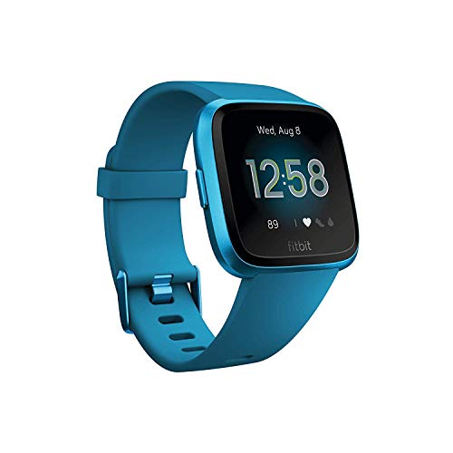 Fitbit Versa Lite Edition Smart Watch, One Size (S and L Bands Included) 1 Count (Pack of 1) Marina Blue/Marina Blue Aluminum purple