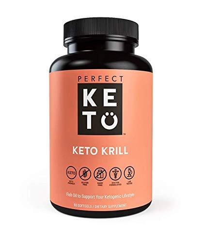 Perfect Keto Antarctic Krill Oil | Highly Potent Omega-3 Supplement | 350mg per Serving | 90 Softgels | No Fishy Aftertaste
