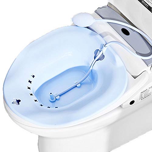 DeFancy Sitz Bath with Flusher Over-The-Toilet Perineal Soaking Bath,Avoid Squatting for Hemorrhoidal Relief, for Pregnant Women,for Post-Episiotomy Patients on The Toilet (Sitz Baths with Flusher)