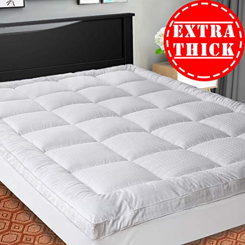 Book Cover SOPAT Extra Thick Mattress Topper (Twin),Cooling Mattress Pad Cover,Pillow Top Construction (8-21Inch Deep Pocket),Double Border,Down Alternative Fill,Breathable