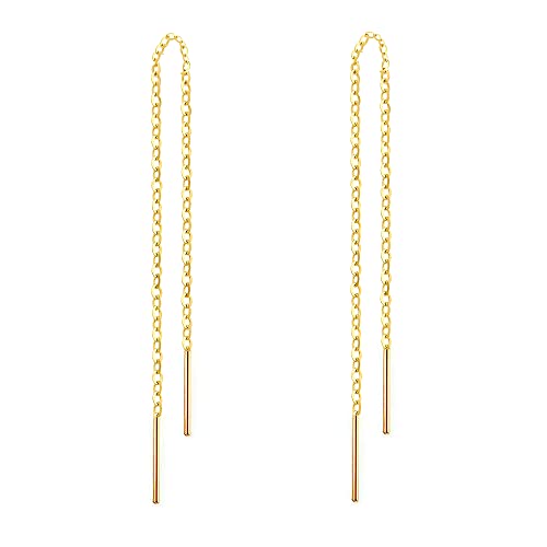 OMTBEL STOOLY 14k Gold Earrings for Women Dangle Earrings Drop Thread Dangling Earrings Minimalism Dipped Long Chain Earring