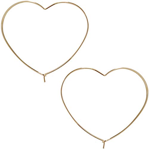 Threader Hoop Earrings for Women - Hypoallergenic Lightweight Thin Wire Dainty Drop Dangles in Heart, Geometric Square - Plated in 925 Sterling Silver or 18k Gold, by Humble Chic NY