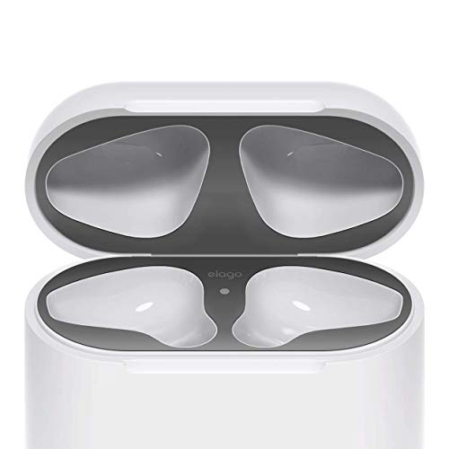 Book Cover elago Upgraded AirPods Dust Guard (Matte Space Grey, 2 Sets) â€“ Dust-Proof Film, Luxurious Looking, Must Watch Easy Installation Video, Protect AirPods from Metal Shavings [US Patent Registered]
