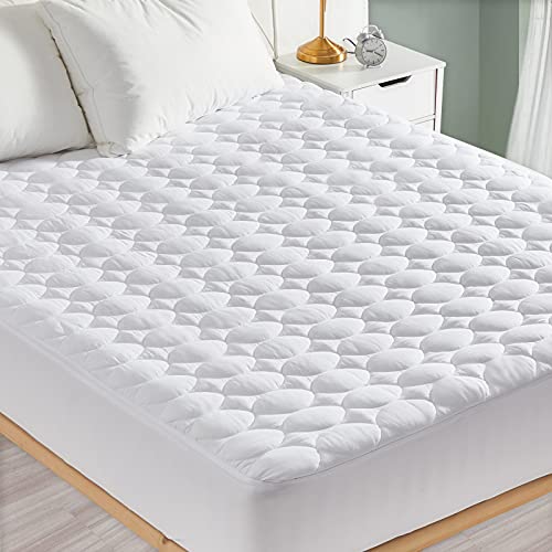 HYLEORY Full Mattress Pad Cover Stretches up 8-21" Deep Pocket Ultra Soft Quilted Fitted Cooling Breathable Fluffy Soft Mattress Pad