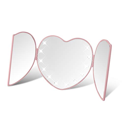 DUcare LED Lighted Travel Makeup Mirror (Pink)