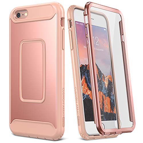 YOUMAKER Case for iPhone 6S, Full Body with Built-in Screen Protector Heavy Duty Protection Shockproof Case Cover for Apple iPhone 6S (2015) / 6 (2014) 4.7 inch - Rose Gold/Pink