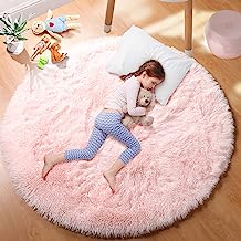 Book Cover PAGISOFE Super Soft Circle Rugs for Girls Princess Castle Toddlers Play Tent 41â€ Diameter Circular Area Rugs for Kids Bedroom Baby Room Decor Round Shag Playhouse Carpets and Nursery Rugs (Pink)