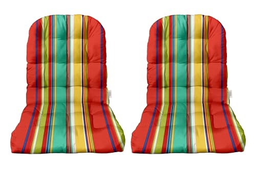 RSH DECOR Indoor Outdoor Tufted Adirondack Patio Chair Seat Pillow Cushion - Bright Colorful Stripe
