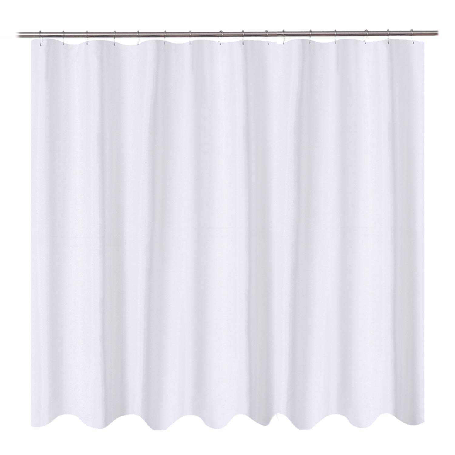 Book Cover N&Y HOME Fabric Shower Curtain Liner 96 x 78 inch XL Size, Hotel Quality, Washable, Water Repellent, White Bathroom Curtains with Grommets, 96x78 White 96