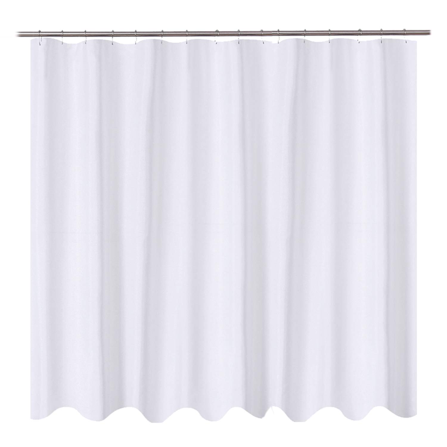 N&Y HOME Fabric Shower Curtain Liner 96 x 78 inch XL Size, Hotel Quality, Washable, Water Repellent, White Bathroom Curtains with Grommets, 96x78 White 96"x78"
