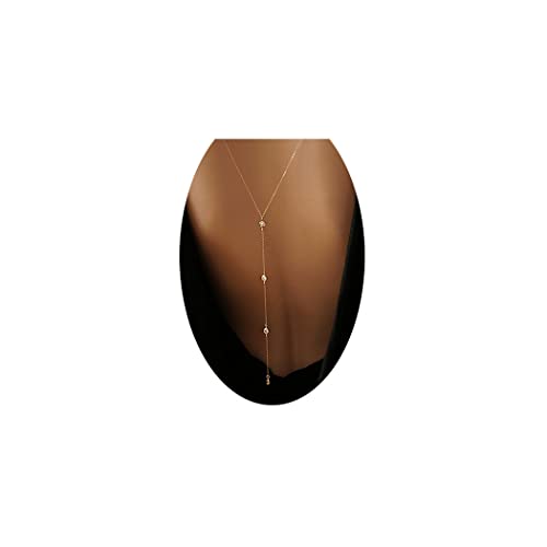 Artmiss Wedding Bridal Backdrop Necklace Crystal Back Necklace Gold Jewelry for Women