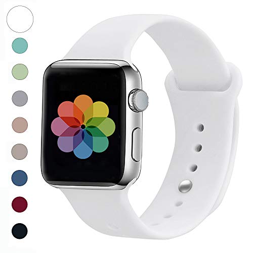 FnKer Sport Band Compatible with Apple Watch Band 38mm 42mm 40mm 44mm, Soft Silicone Sport Strap Replacement Bands Compatible for iWatch Series 4/3/2/1 S/M M/L