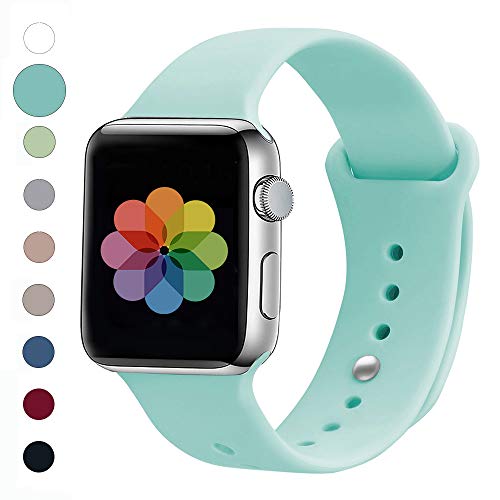 Book Cover UPOLS Compatible with Apple Watch Band 38mm 42mm 40mm 44mm Sport Band, Silicone Sport