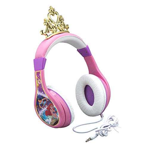 Book Cover Kids Headphones for Kids Disney Princess Adjustable Stereo Tangle-Free 3.5mm Jack Wired Cord Over Ear Headset for Children Parental Volume Control Kid Friendly Safe Perfect for School Home Travel